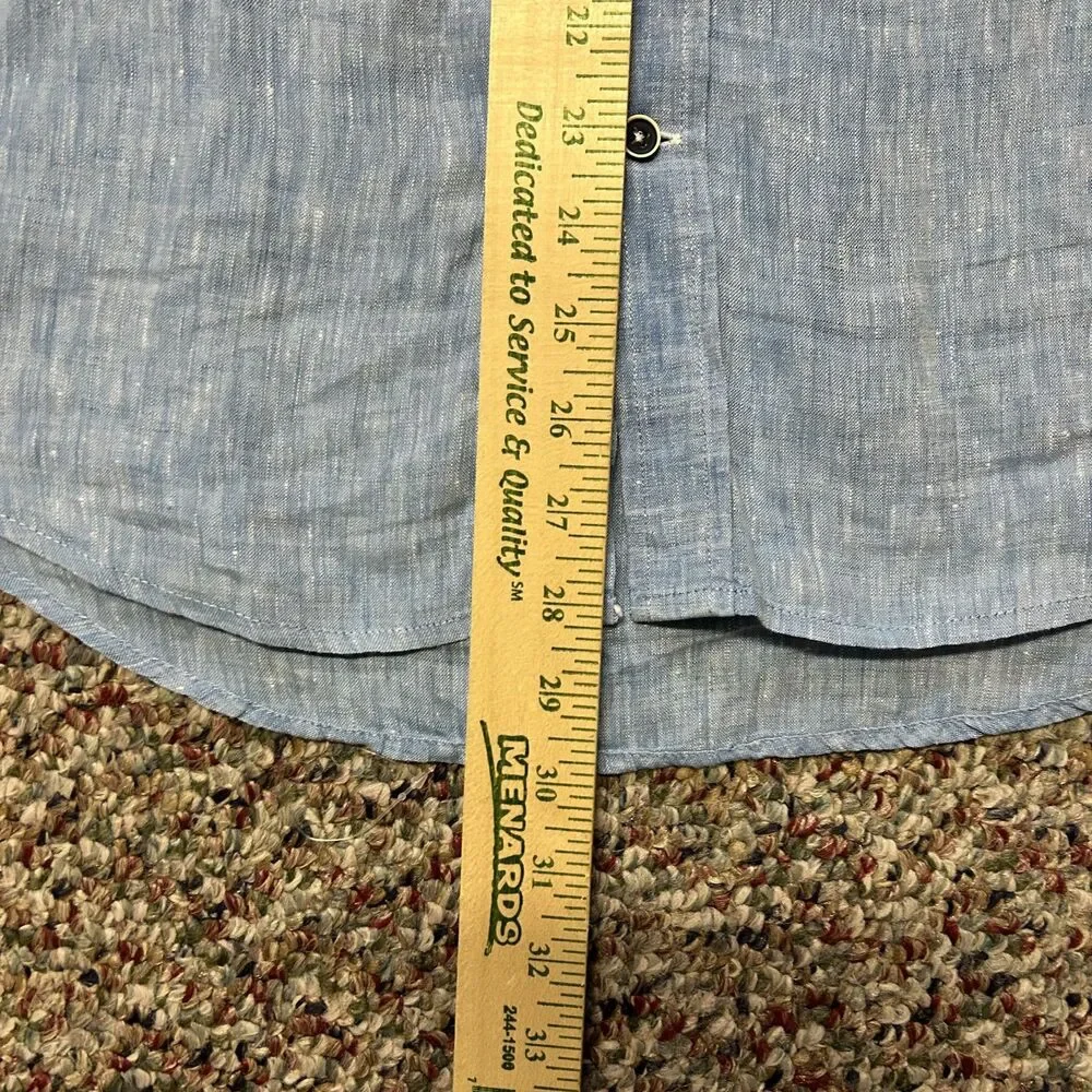 Banana Republic Men's Blue 100% Linen LS Button Front Shirt Size M